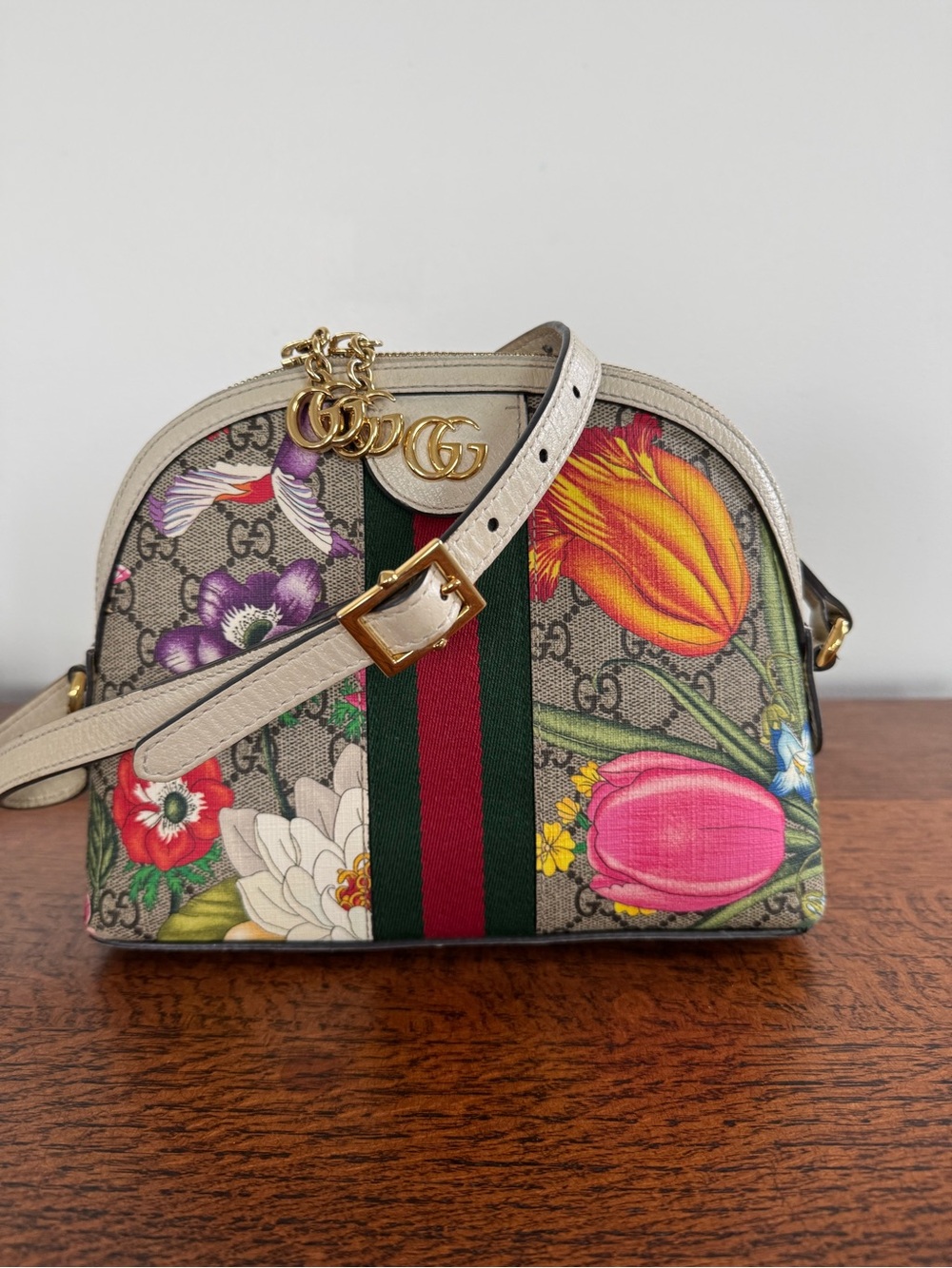Gucci Ophidia Flora GG Small Dome Shoulder/Crossbody Bag with COA